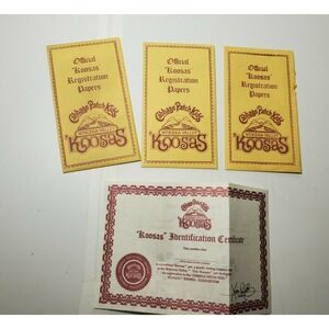 Cabbage Patch Kids. Koosas Registration Papers Set of 3